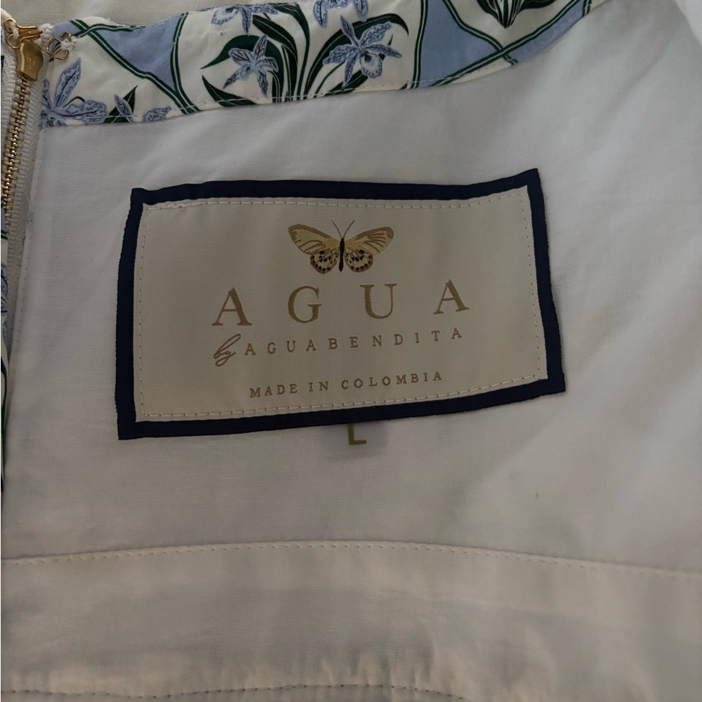 Agua by Agua Bendita Manzanilla Blue Floral Mini Dress Large Retail $410 - Picture 11 of 14